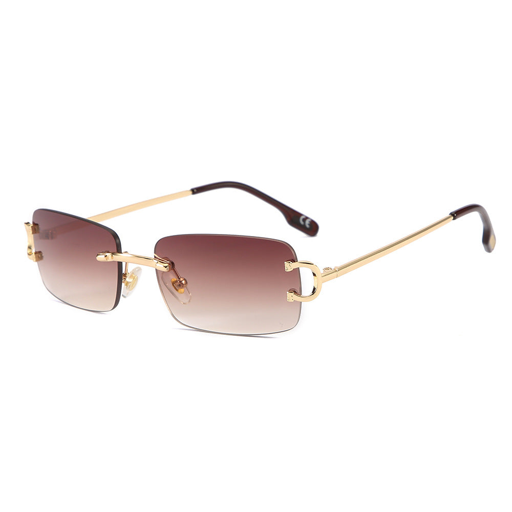 Lunettes de Soleil Carr\u00e9es Sans Monture Femme