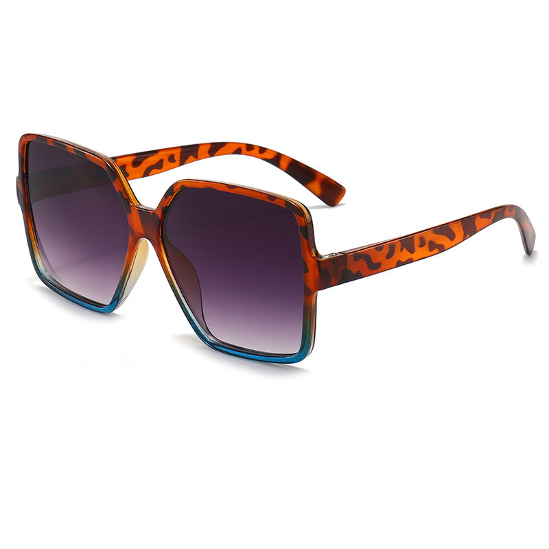 Lunettes de Soleil Noires Carr\u00e9es Miroir Femme - Oversize