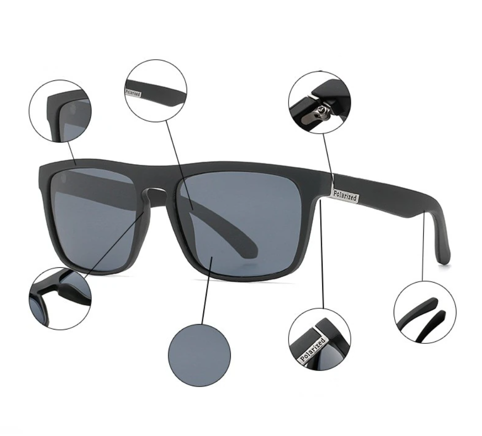 Lunettes de Soleil Polarisées Carrées - Sport & Golf Homme Femme