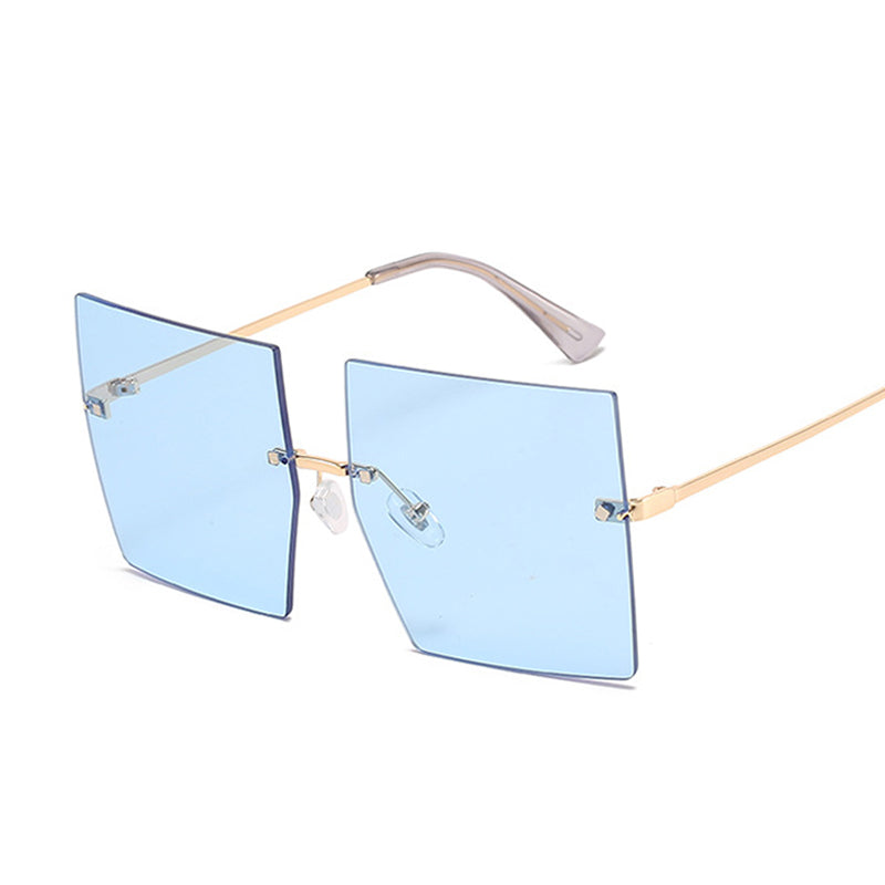 Lunettes de Soleil Vintage Sans Monture Carr\u00e9es - Oversize