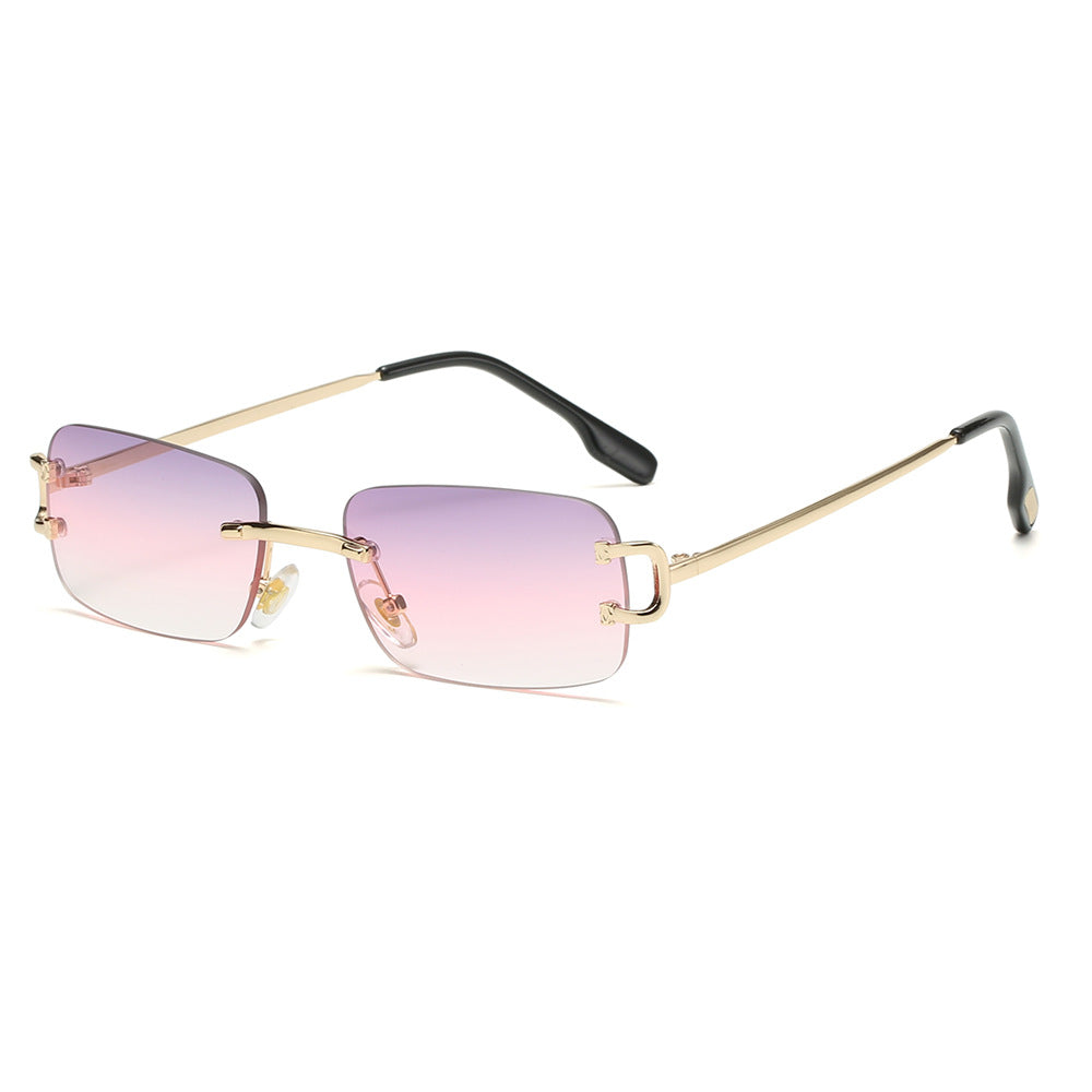 Lunettes de Soleil Carr\u00e9es Sans Monture Femme