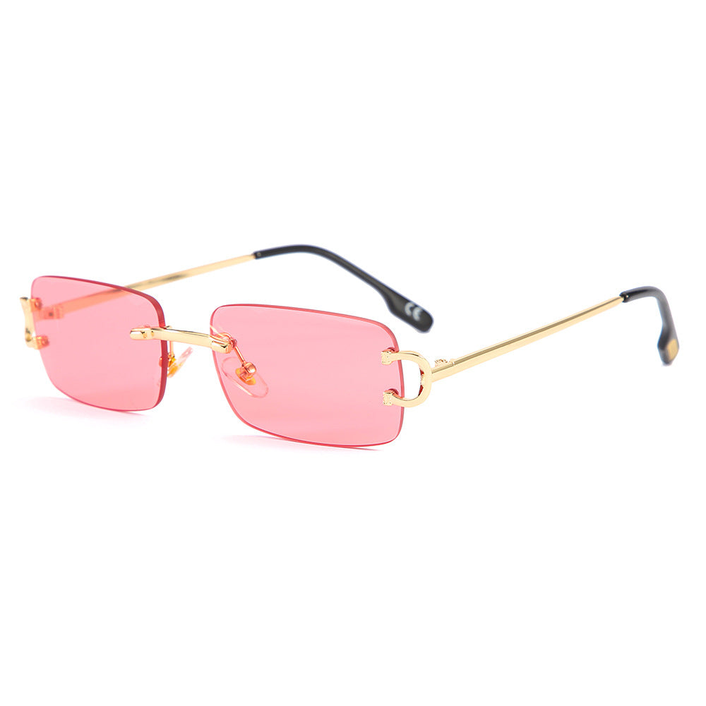 Lunettes de Soleil Carr\u00e9es Sans Monture Femme