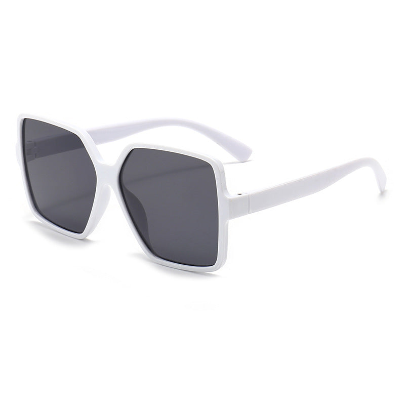 Lunettes de Soleil Noires Carr\u00e9es Miroir Femme - Oversize