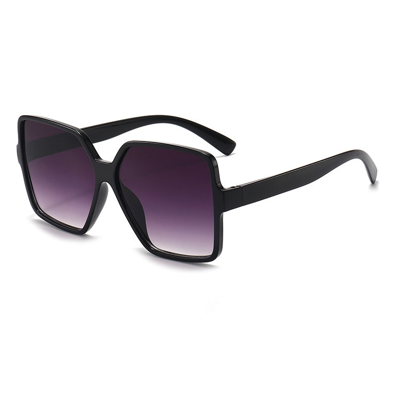 Lunettes de Soleil Noires Carr\u00e9es Miroir Femme - Oversize