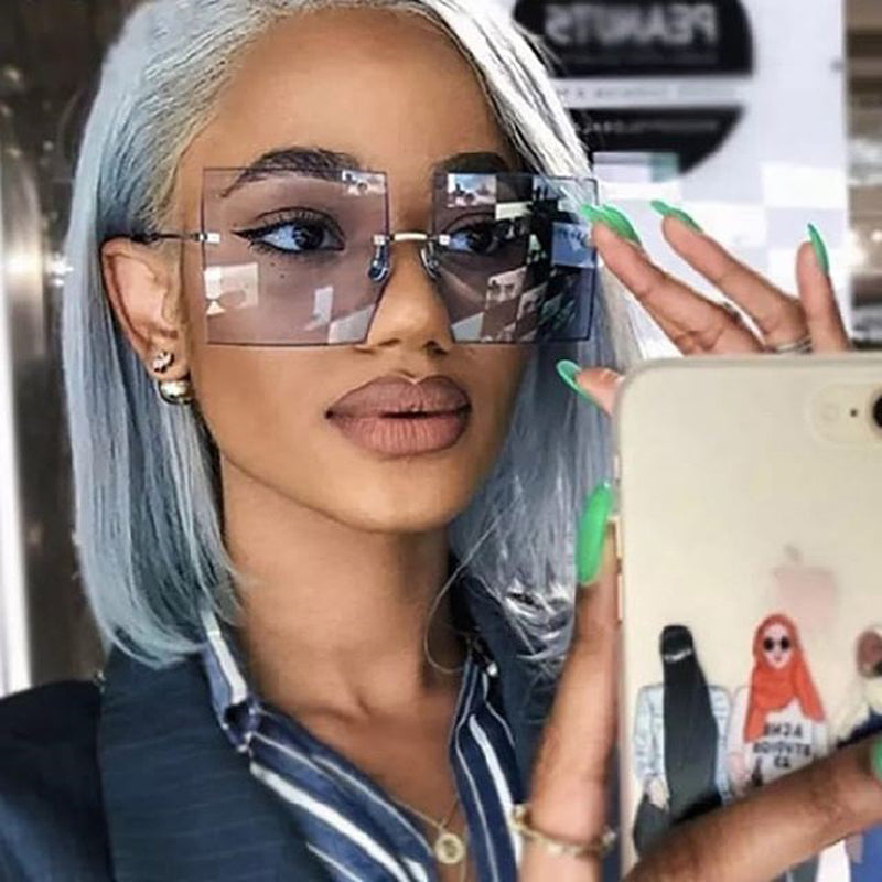 Lunettes de Soleil Vintage Sans Monture Carrées - vue 3