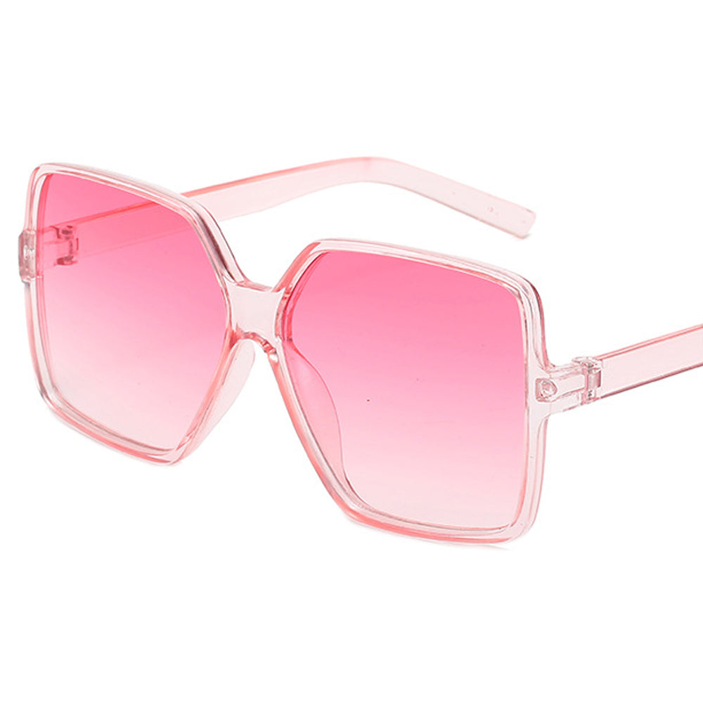 Lunettes de Soleil Noires Carr\u00e9es Miroir Femme - Oversize