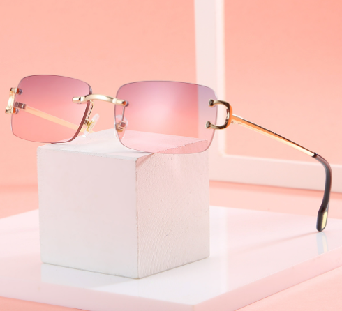 Lunettes de Soleil Carr\u00e9es Sans Monture Femme