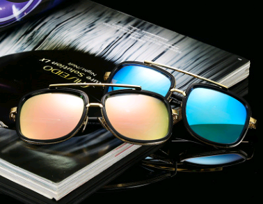 Lunettes de Soleil R\u00e9tro M\u00e9tal Street Style