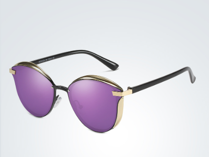 Lunettes de Soleil Cat Eye Polaris\u00e9es Monture M\u00e9tal