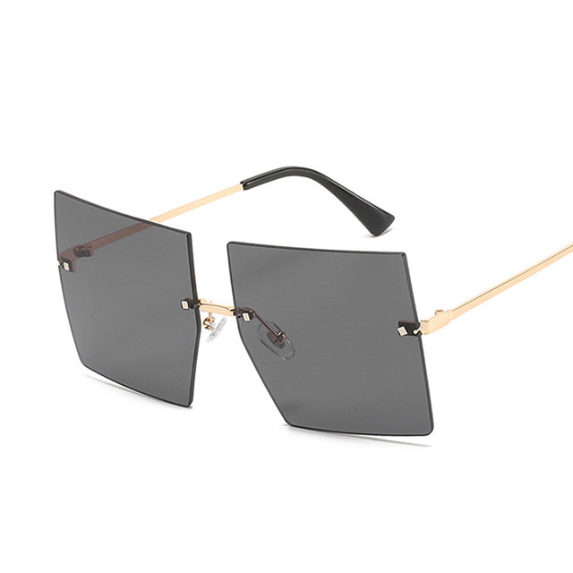 Lunettes de Soleil Vintage Sans Monture Carr\u00e9es - Oversize