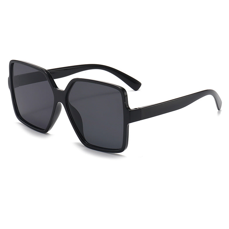 Lunettes de Soleil Noires Carrées Miroir Femme - vue 1