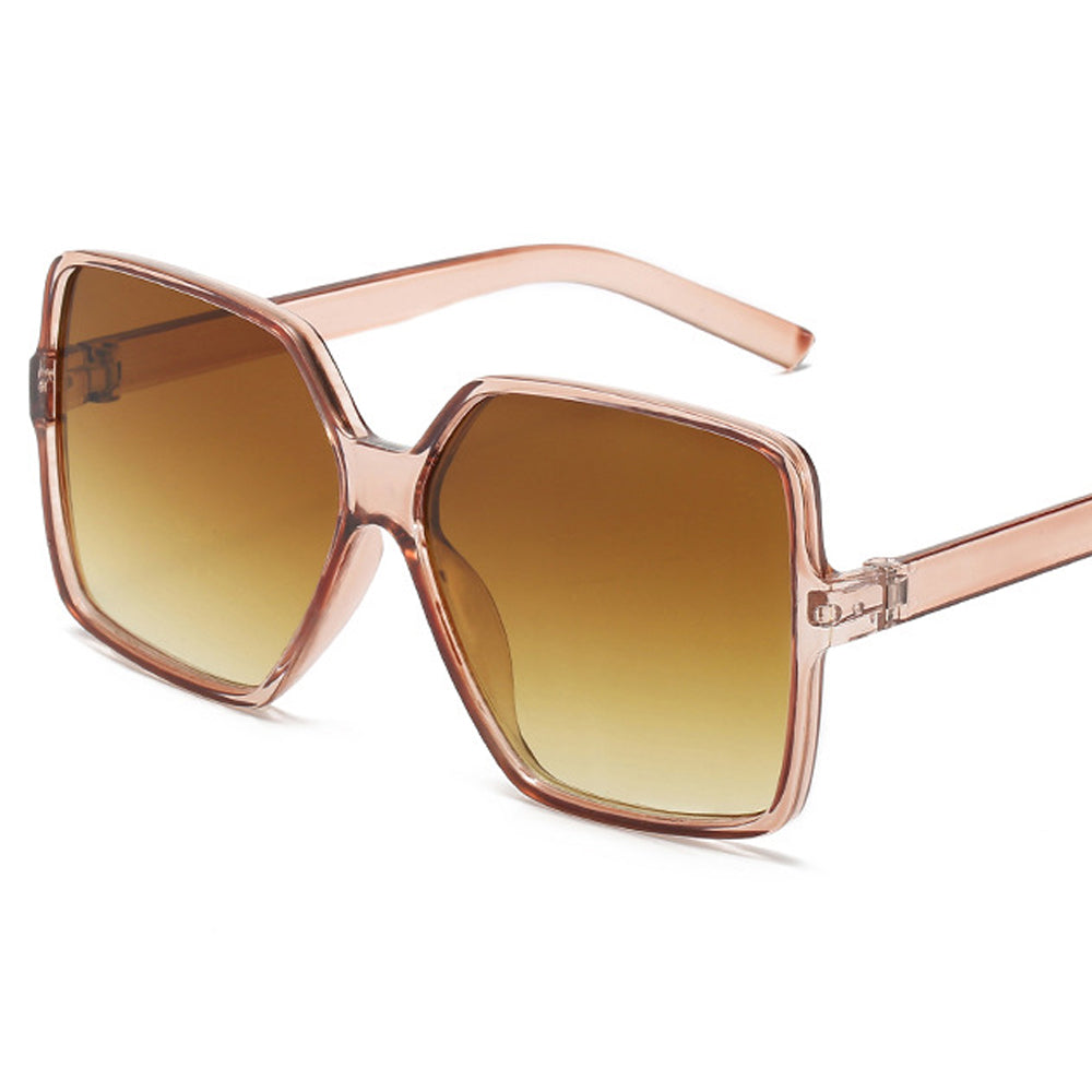 Lunettes de Soleil Noires Carr\u00e9es Miroir Femme - Oversize