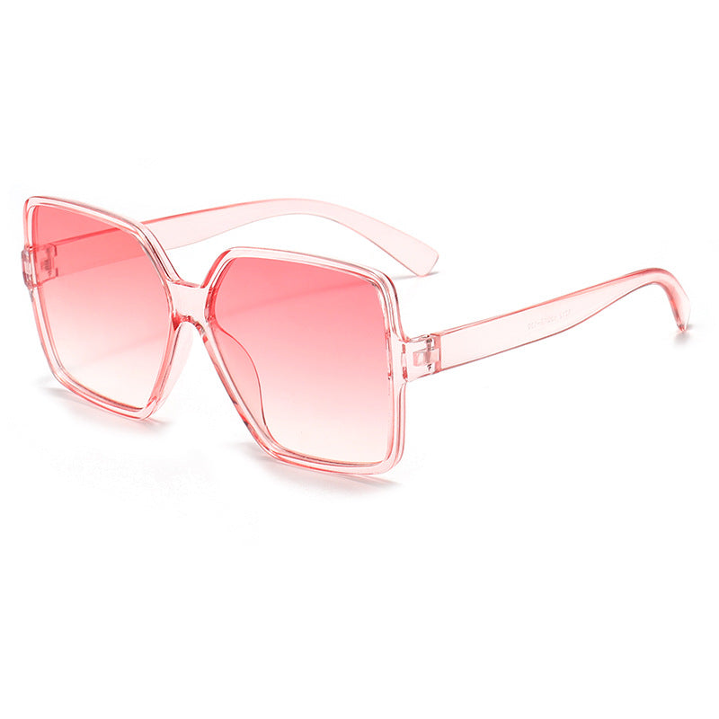 Lunettes de Soleil Noires Carr\u00e9es Miroir Femme - Oversize