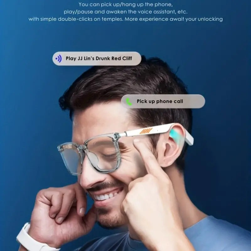 Lunettes Connectées Bluetooth - Verres Anti-Lumière Bleue