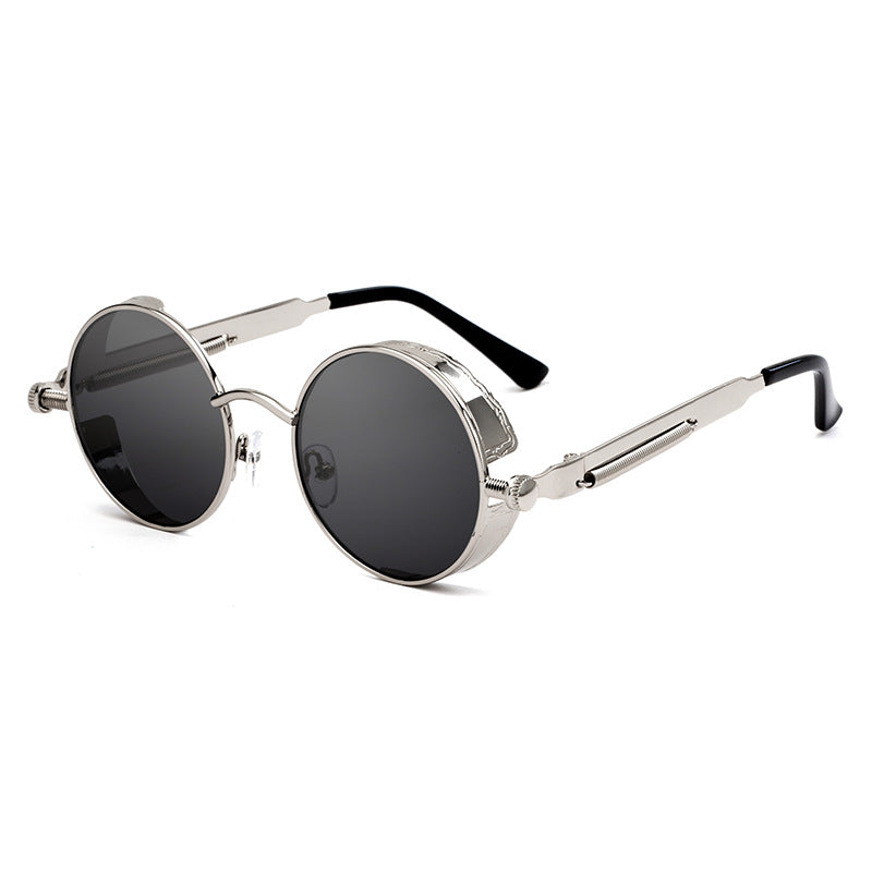 Lunettes de Soleil R\u00e9tro Rondes Monture M\u00e9tal