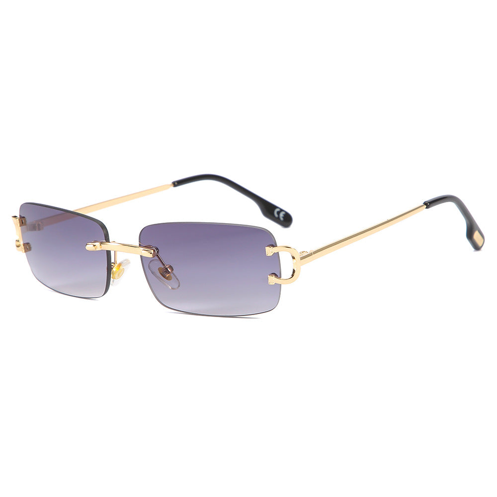 Lunettes de Soleil Carr\u00e9es Sans Monture Femme